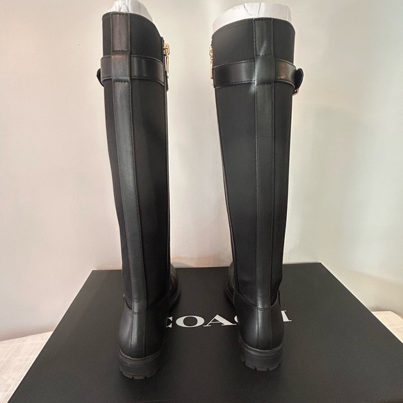 Coach Felicity Leather Riding Boots Black Gold Hardware Size 10 - Picture 4 of 11